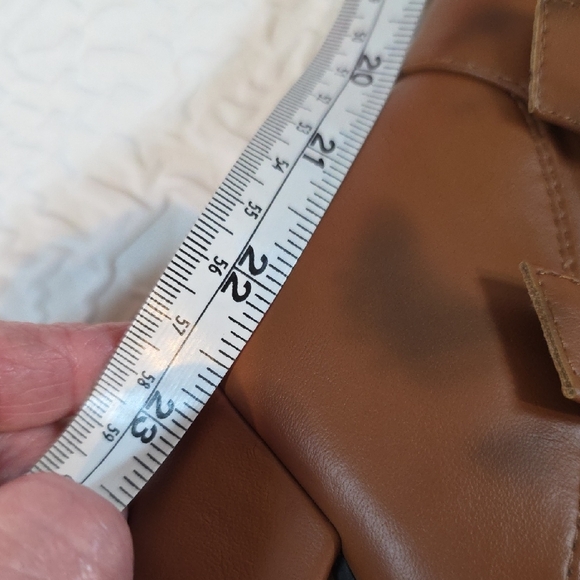 ShoeDazzle Elira Thigh High Corset Boots with Utility Pocket – Tan/Cognac Size 9